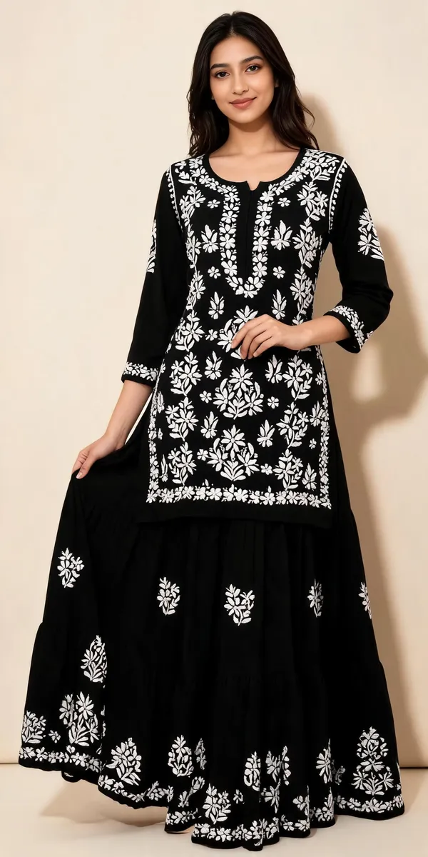 Black_Cotton_Kurta_Set_For_Women