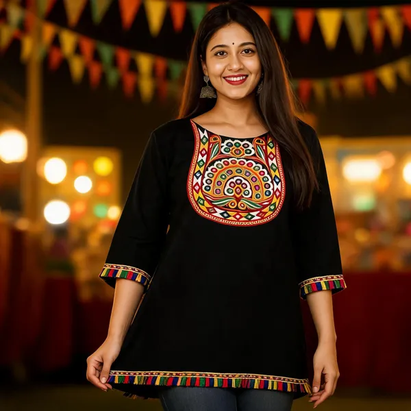Black_Cotton_Kurta_Set_For_Women