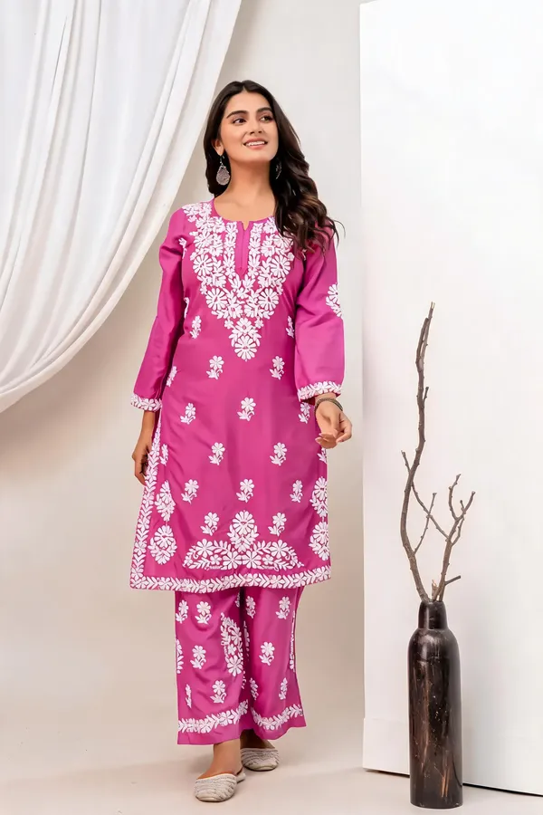 Magenta_Cotton_Kurta_Set_For_Women