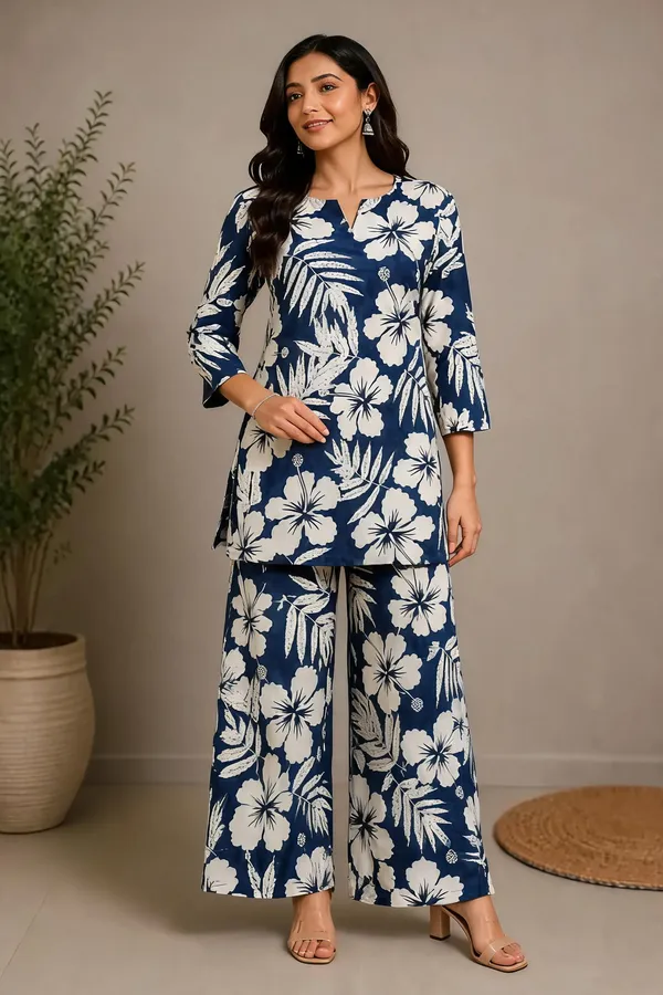 Blue_Cotton_Kurta_Set_For_Women