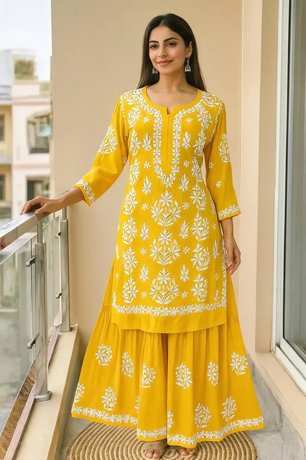 Yellow_Cotton_Kurta_Set_For_Women
