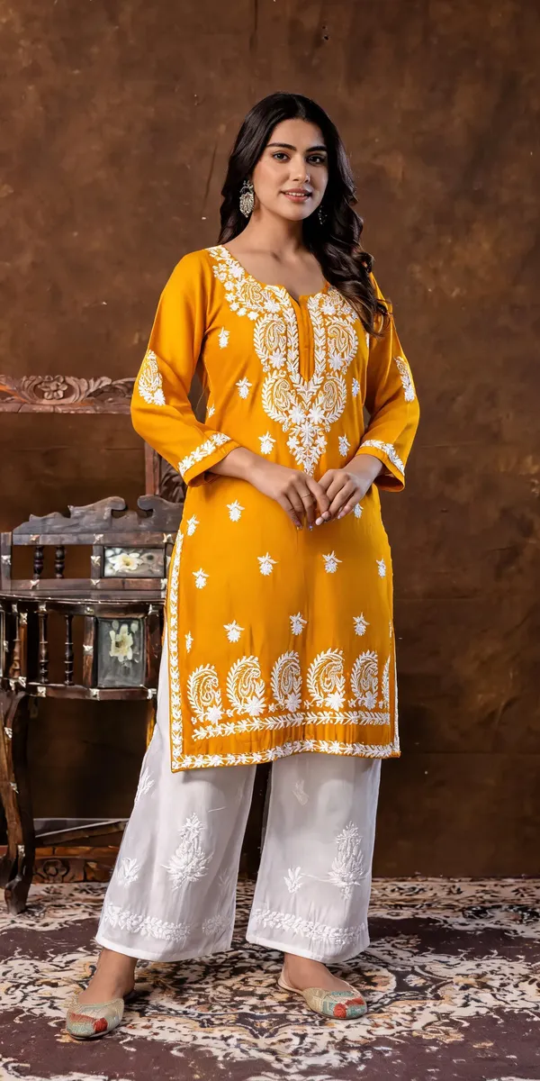 Yellow_Cotton_Kurta_Set_For_Women