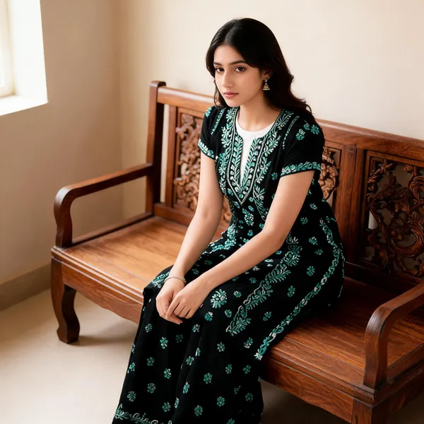 Black_Cotton_Kurta_Set_For_Women