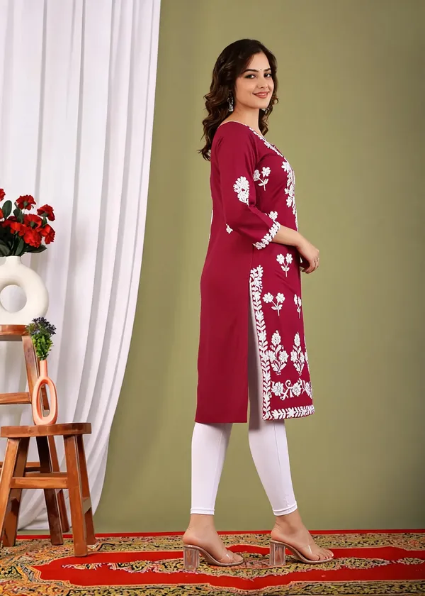 Maroon_Cotton_Kurta_Set_For_Women