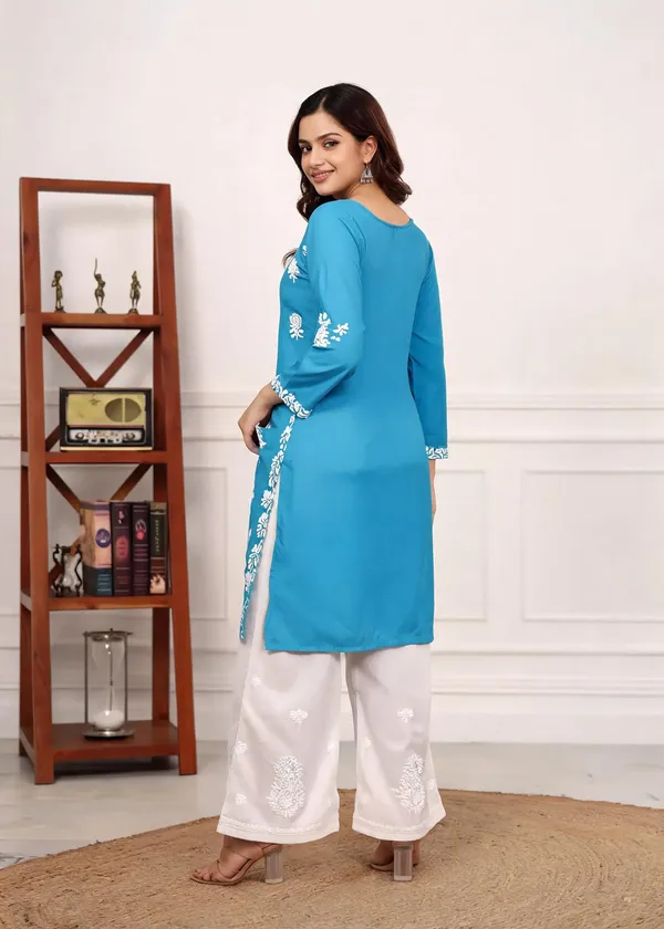 Sky_Blue_Cotton_Kurta_Set_For_Women