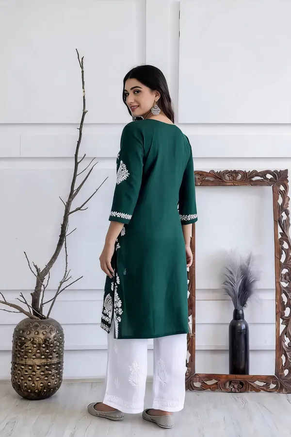 Green_Cotton_Kurta_Set_For_Women