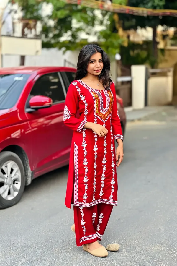 Red_Cotton_Palazzo_Kurta_Set_For_Women