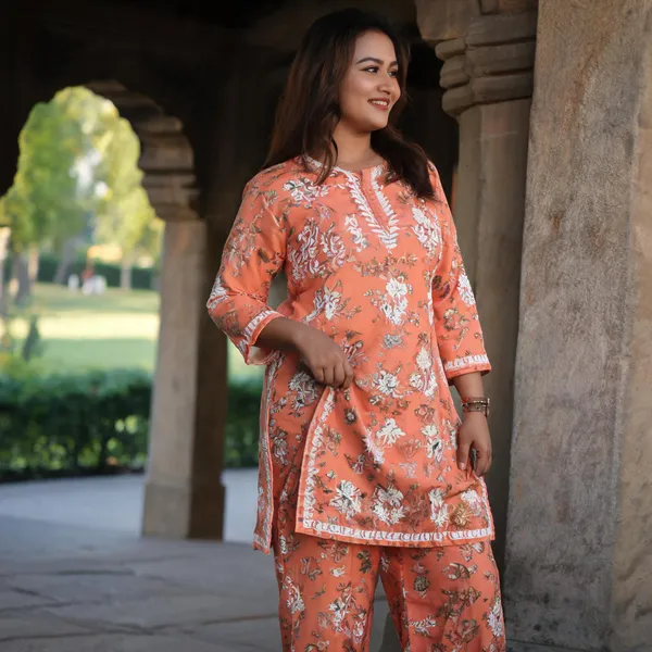 Orange_Cotton_Palazzo_Suit_Set_For_Women