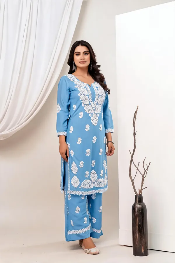 Sky_Blue_Cotton_Kurta_Set_For_Women