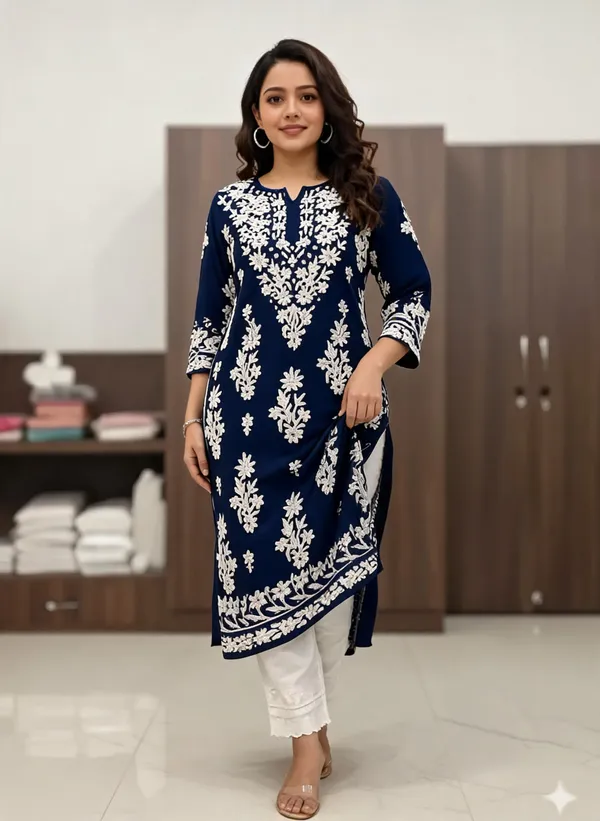 Blue_Cotton_Kurta_Set_For_Women