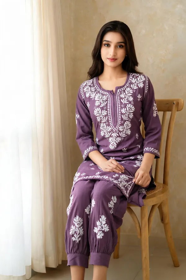 Magenta_Cotton_Kurta_Set_For_Women