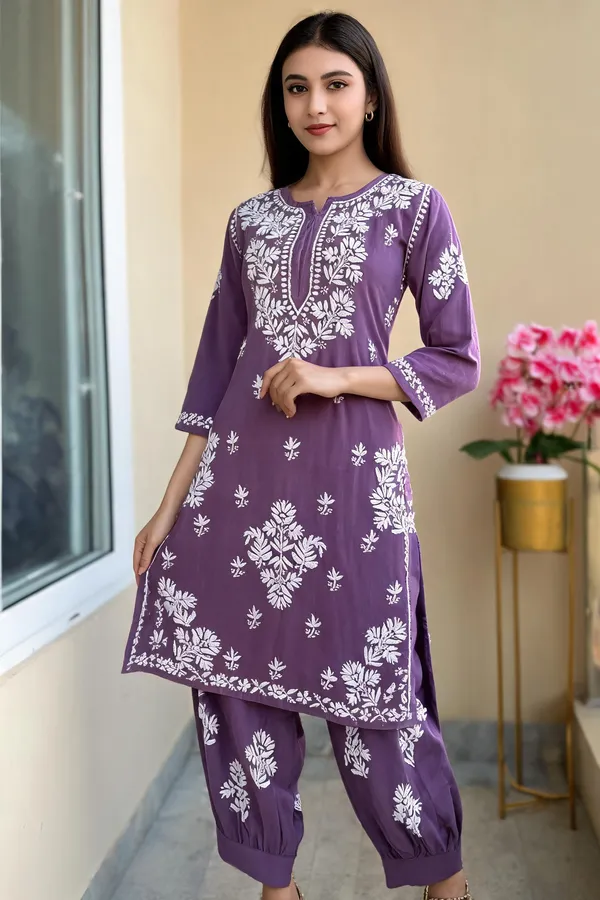 Magenta_Cotton_Kurta_Set_For_Women