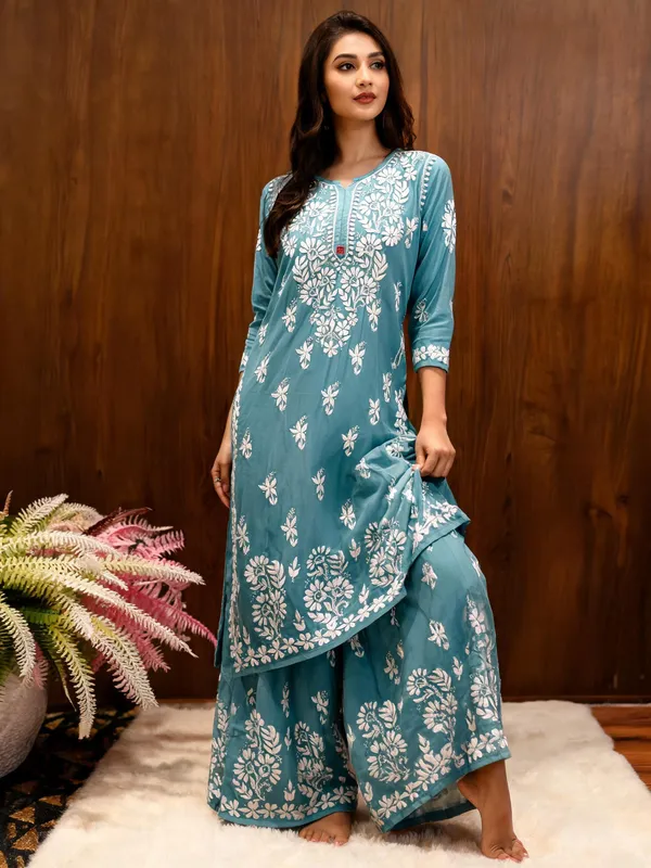 Blue_Cotton_Palazzo_Suit_Set_For_Women