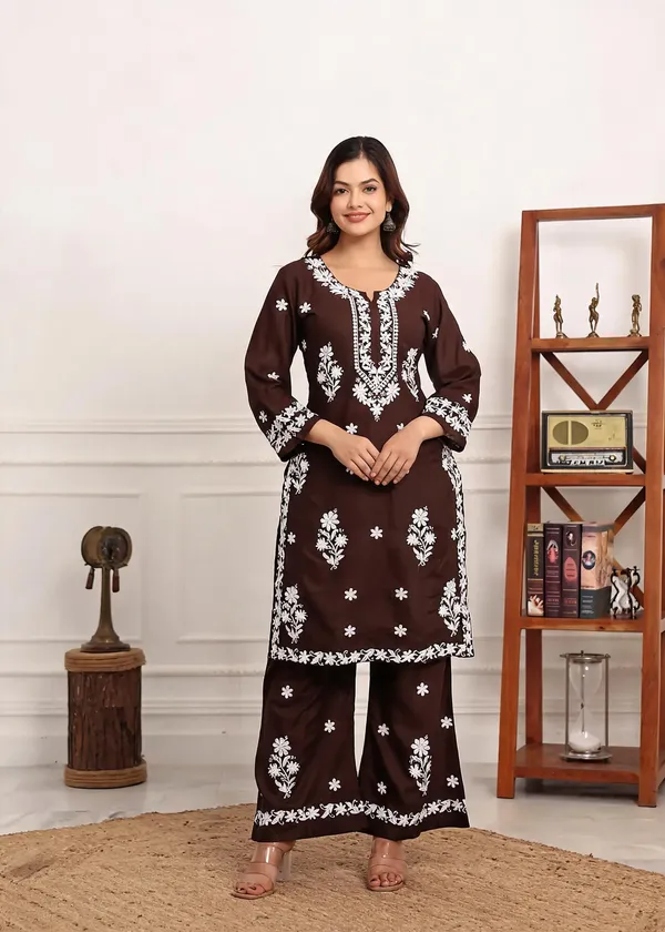 Coffee_Cotton_Palazzo_Suit_Set_For_Women