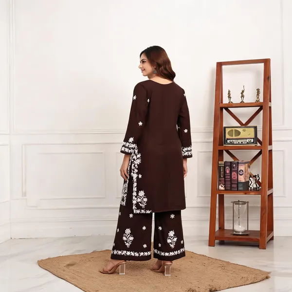 Coffee_Cotton_Palazzo_Suit_Set_For_Women