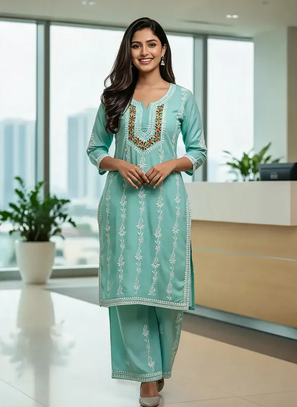 Blue_Cotton_Palazzo_Kurta_Set_For_Women