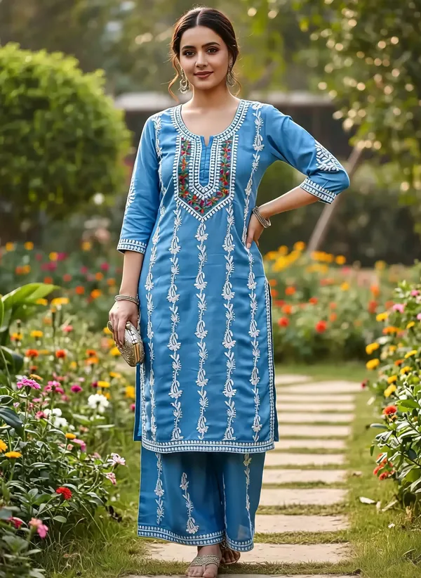Sky_Blue_Cotton_Palazzo_Kurta_Set_For_Women