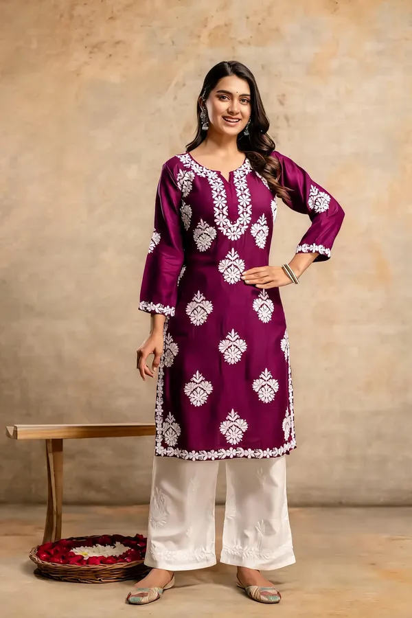 Wine_Cotton_Palazzo_Kurta_Set_For_Women