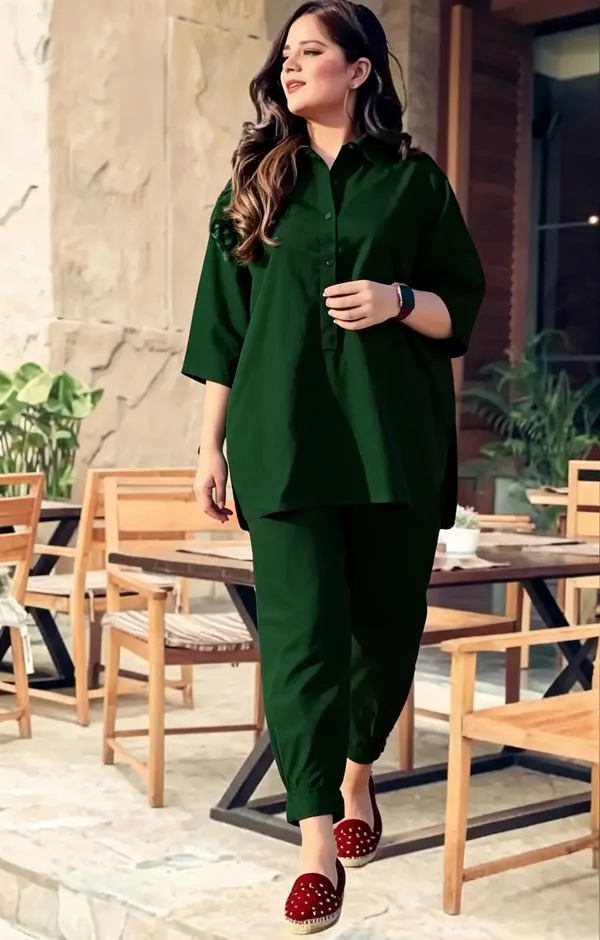 Green_Cotton_Kurta_Set_For_Women