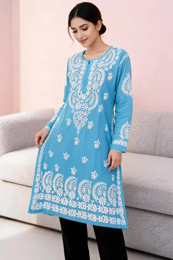 Blue_Cotton_Kurta_Set_For_Women