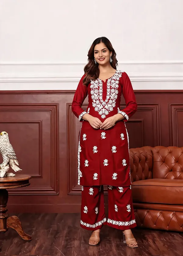 Maroon_Cotton_Palazzo_Suit_Set_For_Women