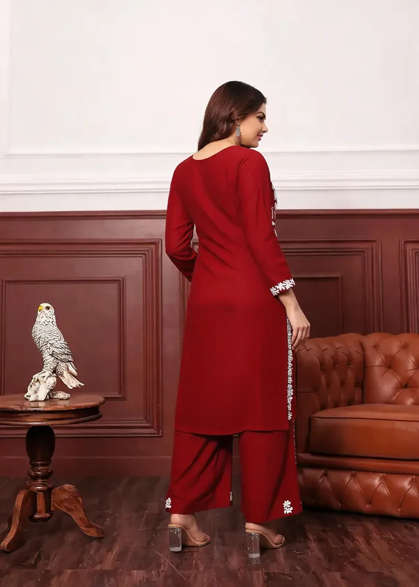 Maroon_Cotton_Palazzo_Suit_Set_For_Women