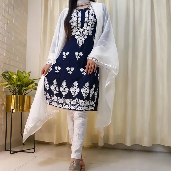 Blue_Cotton_Kurta_Set_For_Women