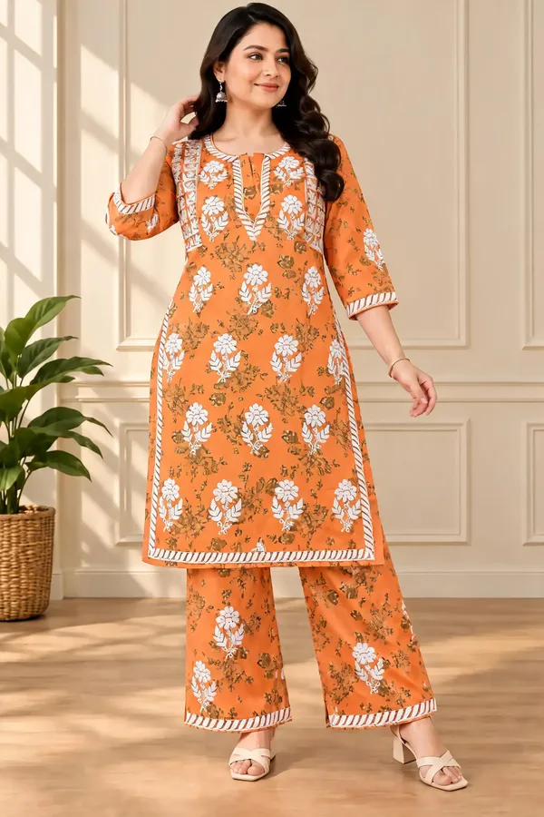 Orange_Cotton_Palazzo_Suit_Set_For_Women