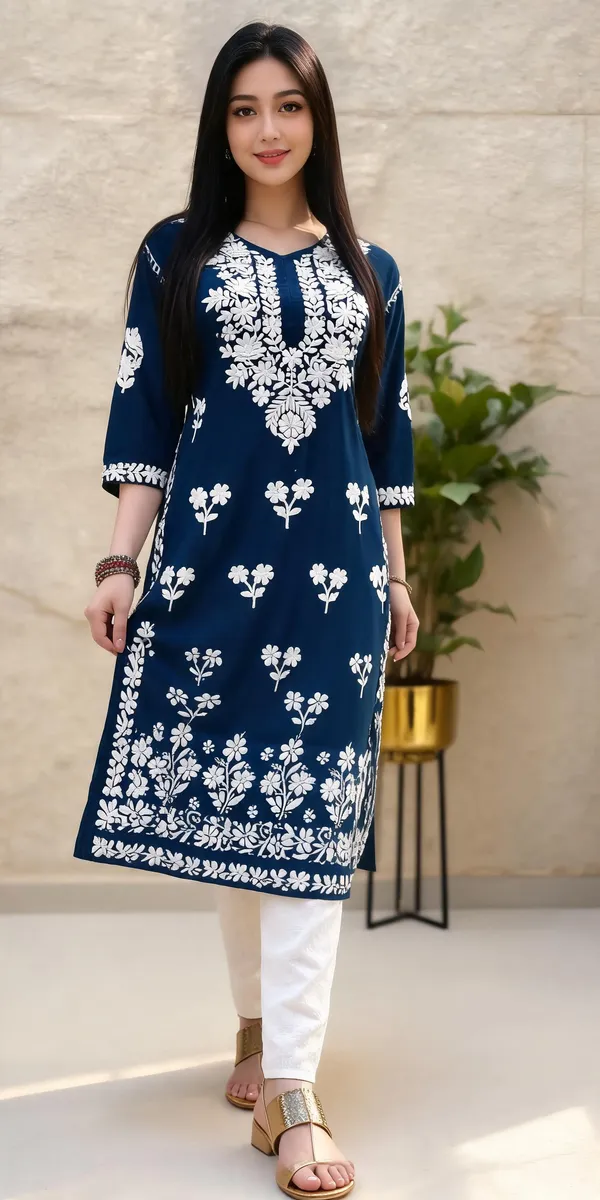 Blue_Cotton_Kurta_Set_For_Women
