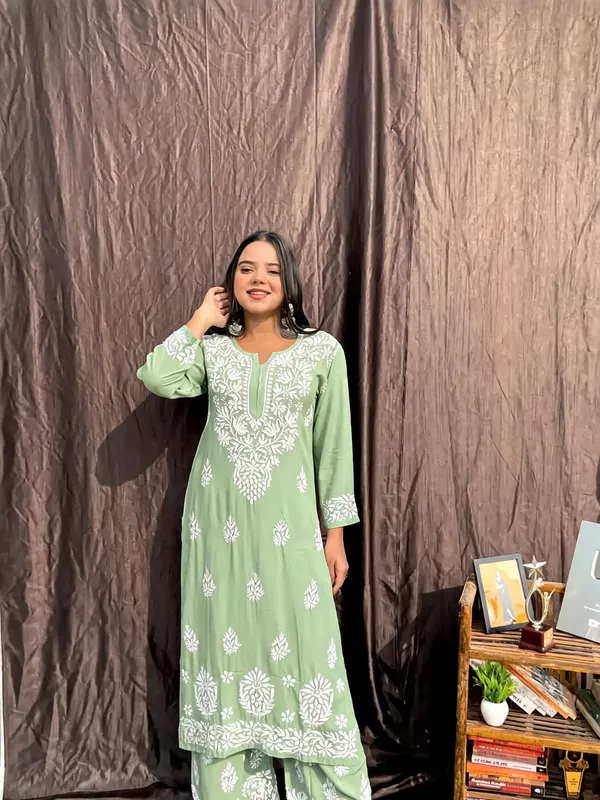 Green_Cotton_Palazzo_Kurta_Set_For_Women
