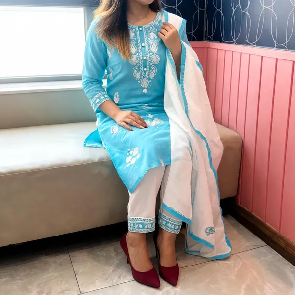 Blue_Cotton_Kurta_Set_For_Women