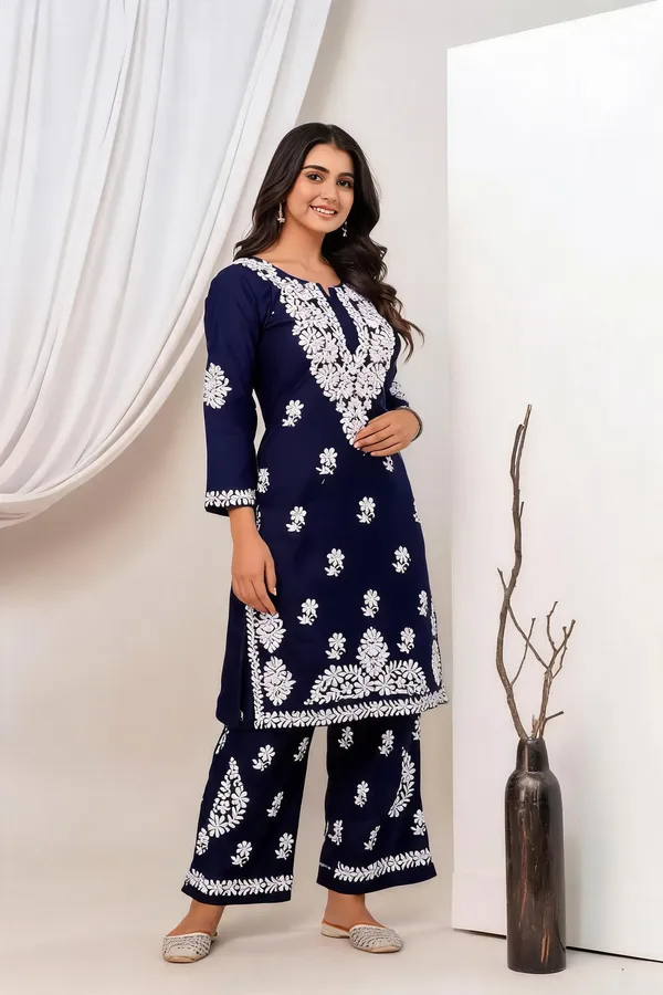 Blue_Cotton_Kurta_Set_For_Women