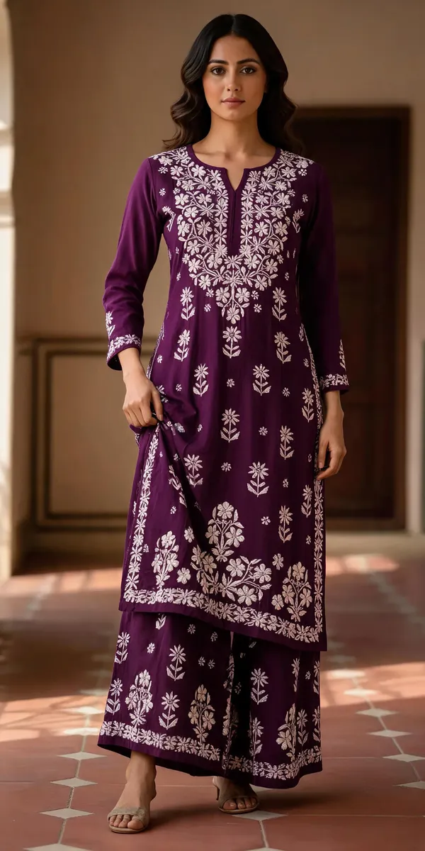 Wine_Cotton_Palazzo_Kurta_Set_For_Women
