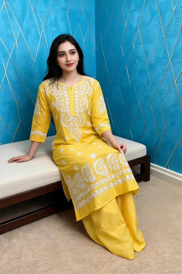 Yellow_Cotton_Kurta_Set_For_Women