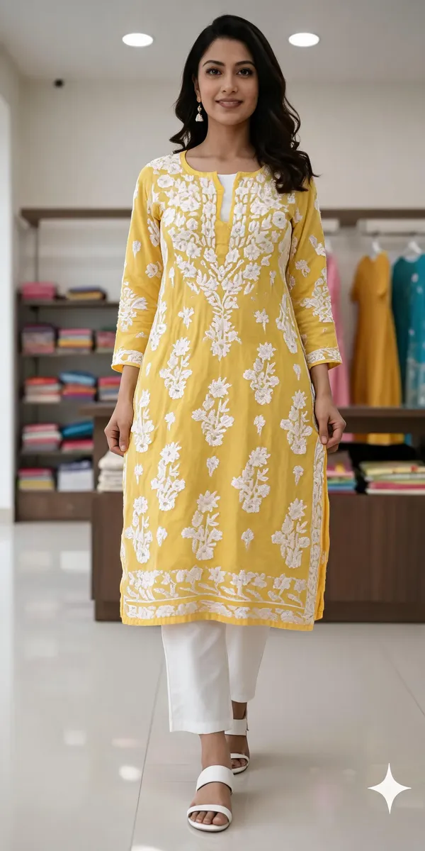 Lemon_Cotton_Kurta_Set_For_Women