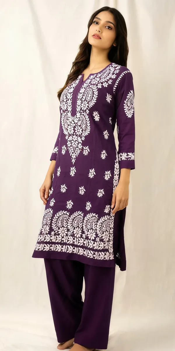 Purple_Cotton_Kurta_Set_For_Women