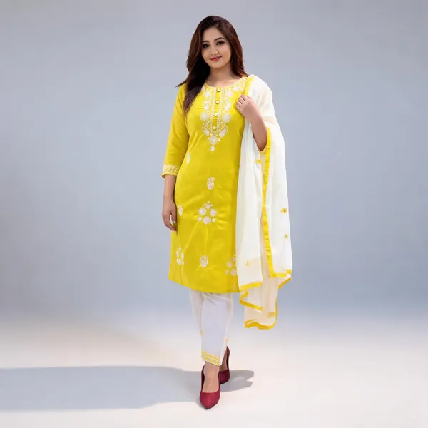 Lemon_Cotton_Kurta_Set_For_Women