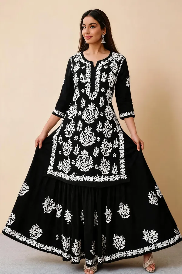 Black_Cotton_Kurta_Set_For_Women