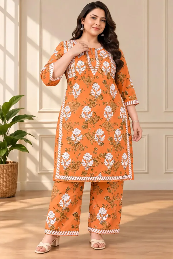 Orange_Cotton_Palazzo_Suit_Set_For_Women