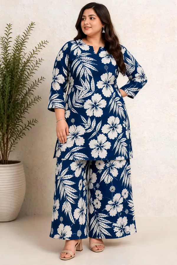 Blue_Cotton_Kurta_Set_For_Women