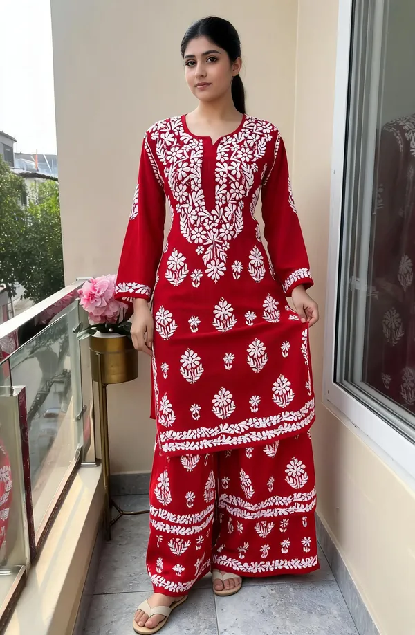 Red_Cotton_Palazzo_Suit_Set_For_Women