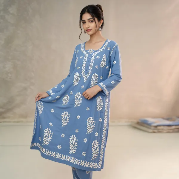 Sky_Blue_Cotton_Kurta_Set_For_Women