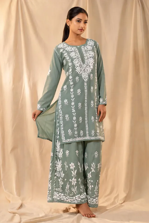 Green_Cotton_Palazzo_Kurta_Set_For_Women