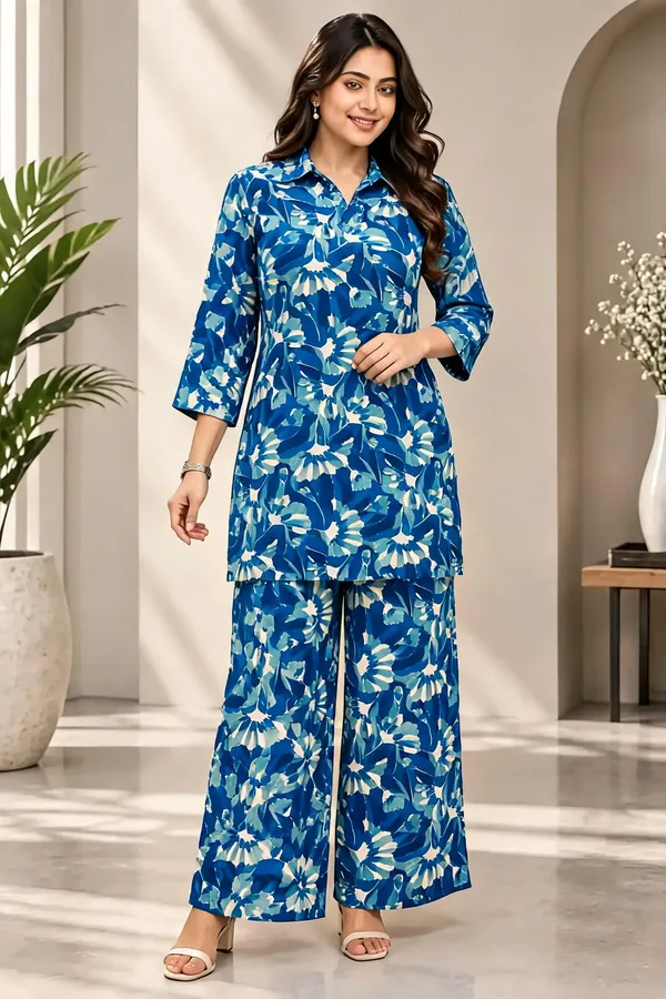 Blue_Cotton_Kurta_Set_For_Women