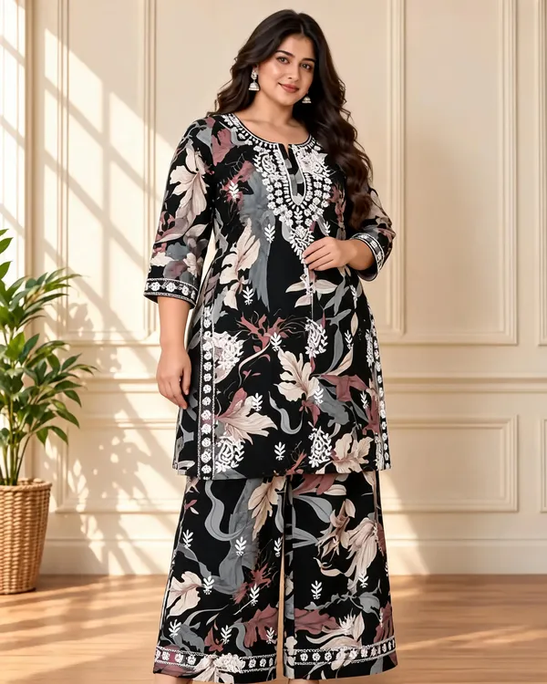 Black_Cotton_Kurta_Set_For_Women
