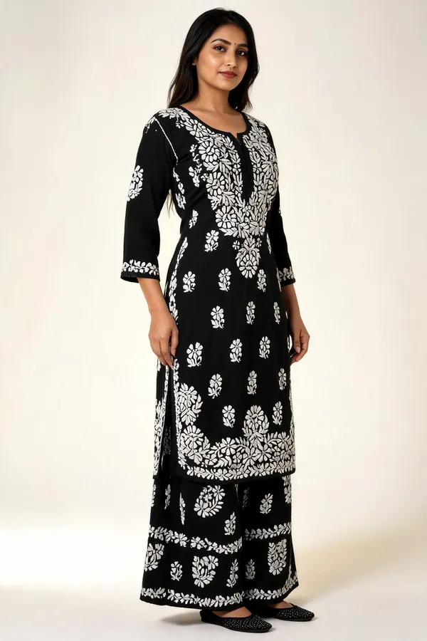 Black_Cotton_Kurta_Set_For_Women