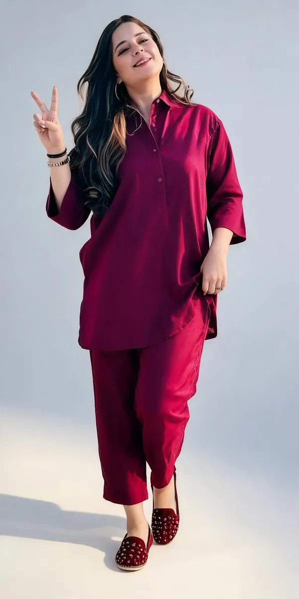 Maroon_Cotton_Kurta_Set_For_Women