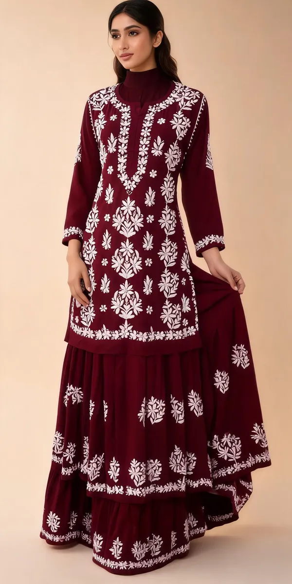 Maroon_Cotton_Kurta_Set_For_Women