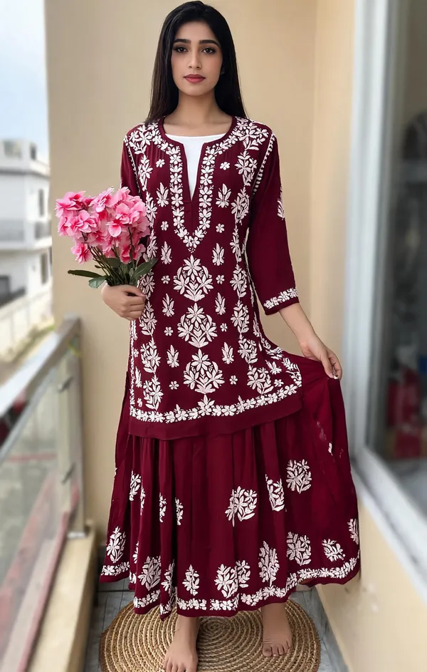 Maroon_Cotton_Kurta_Set_For_Women