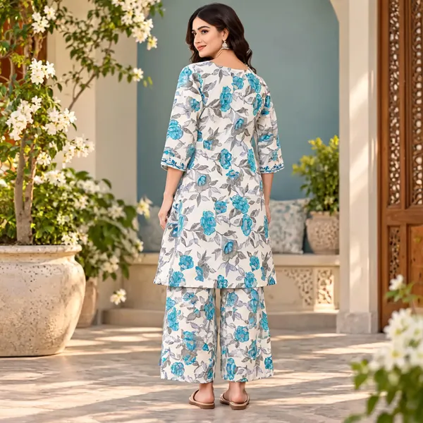 Blue_Cotton_Palazzo_Kurta_Set_For_Women